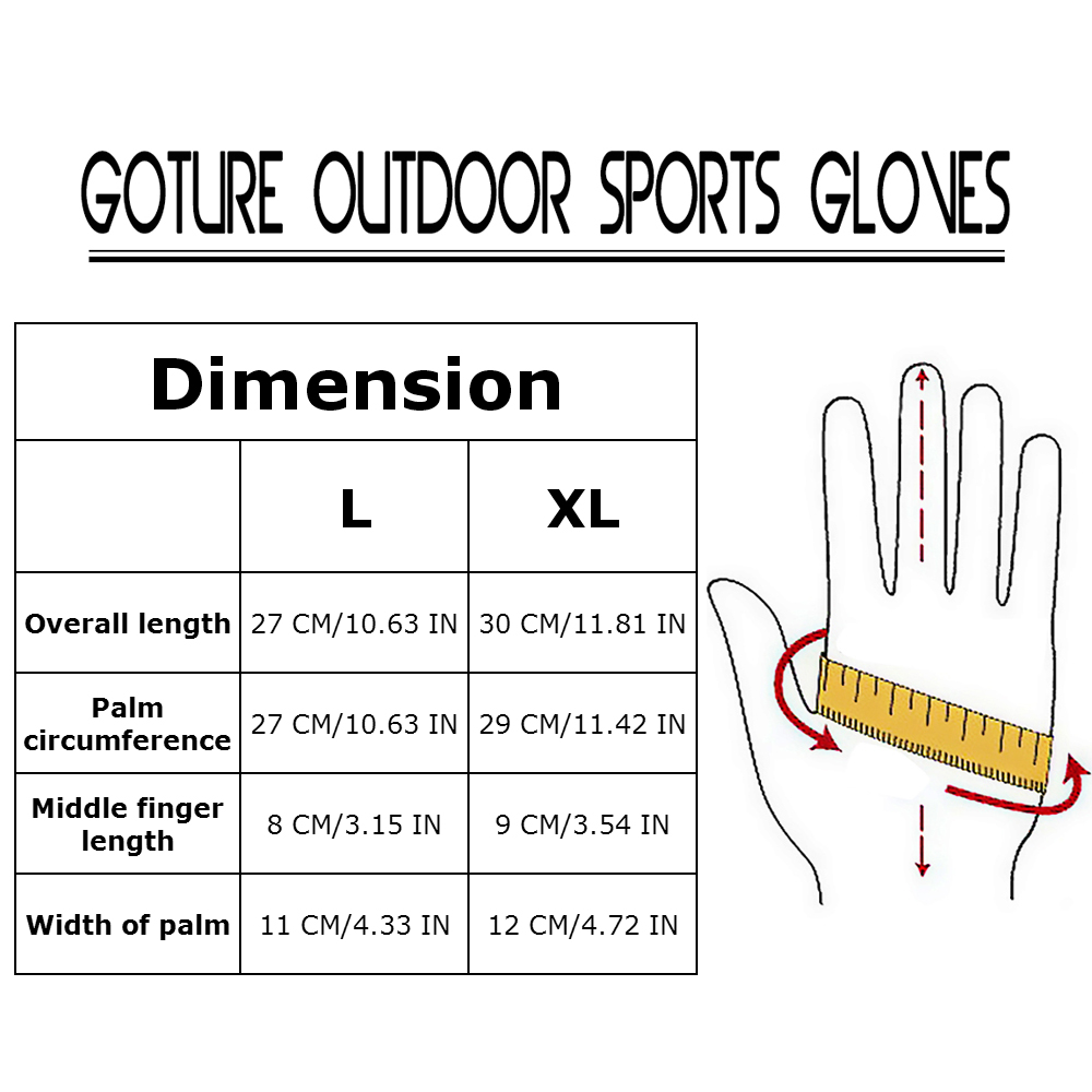 Goture Winter Fishing Glovers L XL Full Finger Glovers for Fishing Outdoor Sport Cycling Hiking Gloves Winter Fishign Accessory