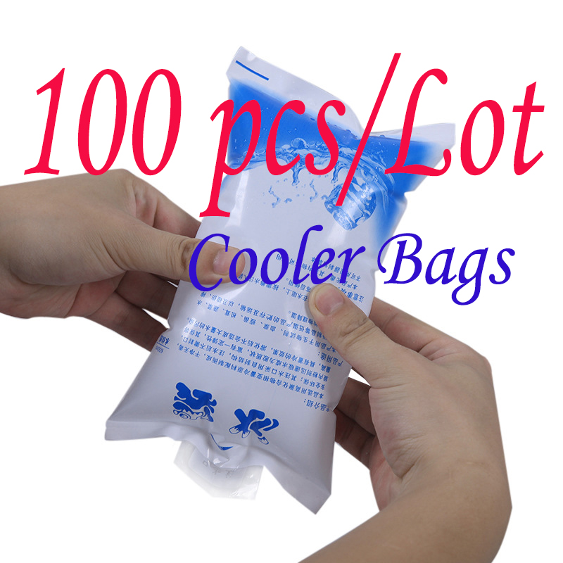 100pcs/lot Reusable Gel Ice Pack Cool Bag High Quality Fresh Cold Cool Cooler Bags PE Food box bolsa termica sac isotherme