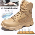 Men Boots Waterproof Safety Shoes Security Steel Toe Cap Military Boots Working Steel Toe Anti-Smashing Men's Work Boots Size 47