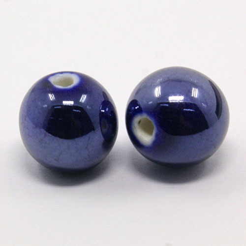 10mm 100pcs Pearlized Blue Red Green Aqua-marine Handmade Porcelain Clay Ceramic Jewelry Making DIY Loose Ball Round Beads