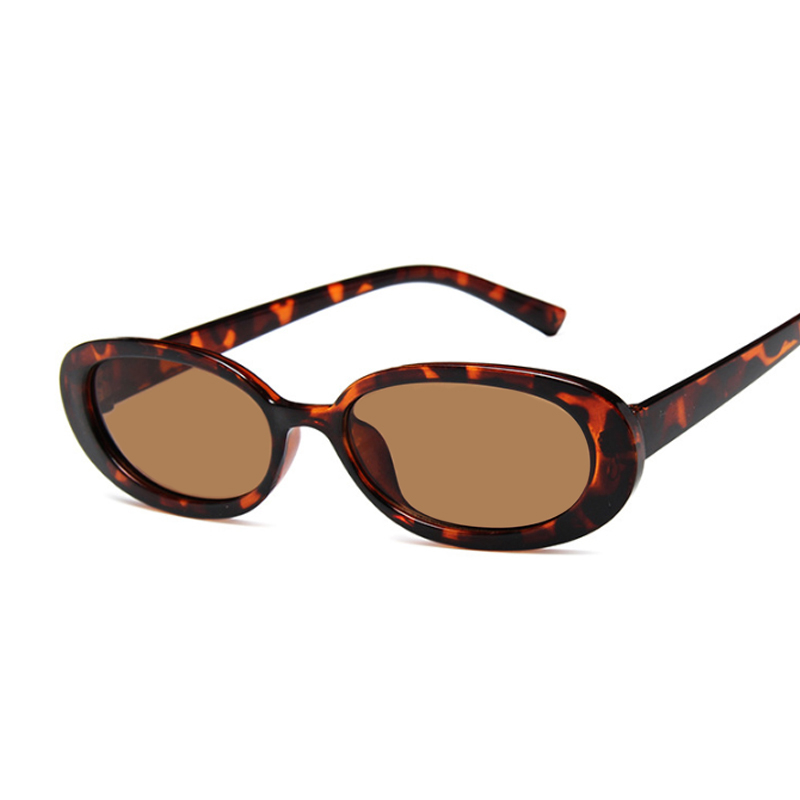 Fashion Oval Sunglasses Women Brand Designer Sun Glasses For Female Small Frame Cool Sexy Vintage Black Leopard Oculos De Sol