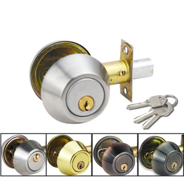 High Quality Round Double-sided Lock with Key for Cabinet Gate Bedroom Living Room Furniture Hardware