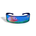 Transparent rechargeable LED flashing glasses party club LED glasses with bluetooth programmable digital LED display screen