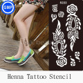 6pcs/lot Temporary Tattoo Stencils sheets for Henna tattoo paste reusable Template professional new glitter Painting supplies