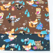 160x300cm Cotton Twill Fabric Cartoon Fox Printed Cloth Sewing Quilting Fabrics for Patchwork Needlework DIY Handmade Material