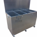 Cold rolled steel feed bins with three compartments
