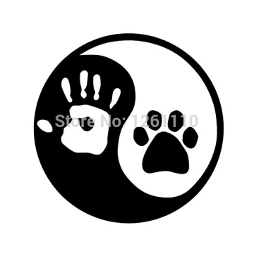 HotMeiNi Ying and YANG DOG or CAT Paw & Hand Print Car Window Vinyl Decal Car Sticker LOGO Laptop Locker