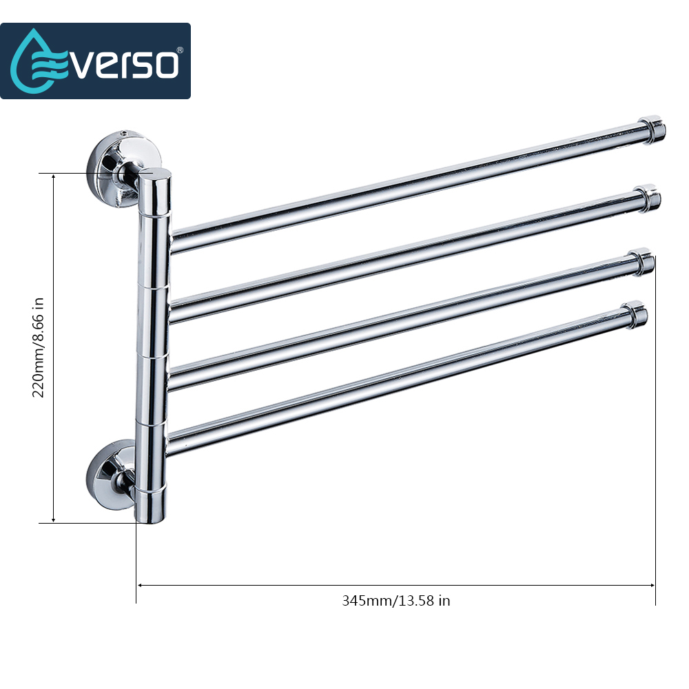Everso Stainless Steel Towel Bar Rotating Towel Rack Bathroom Kitchen Wall-mounted Towel Polished Rack Holder Hardware Accessory