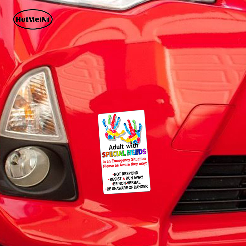HotMeiNi Adult Special Needs Emergency Alert Sticker Car Van Window Bumper Vehicle Decal Car Styling Car Sticker 13cm*6.5cm