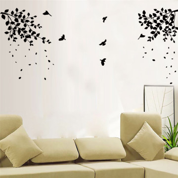 flying bird tree branch vinyl cut wall sticker bedroom living room decoration removable diy home decals animal mural art 24x52cm