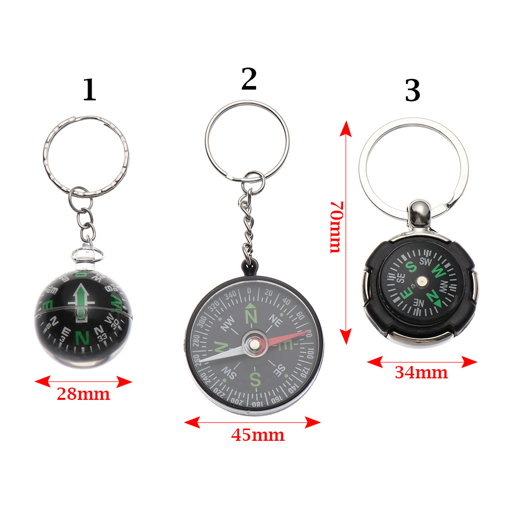 1pc Mini Compass Keychain For Outdoor Camping Hiking Travel Key Ring Outdoor Survival Tool Multifunctional Accessories