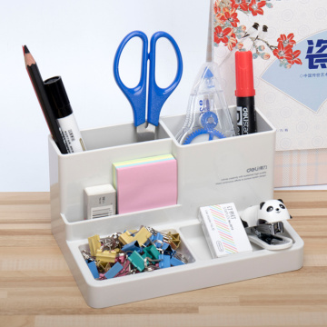 1 Pc Pen Stand Holders Square Type Modern Type Big Capacity Plastic Dest Stationery Holder 125x183mm Deli 9115 Retail