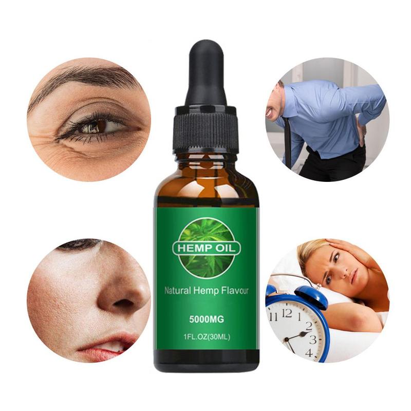 30ml 5000mg CBD Oil Organic Essential Oil Hemp Seed Oil Herbal Drops Hemp Oil Body Relieve Stress Skin Care Massage Help Sleep