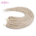 Sallyhair Dreadlocks 12Strands/pack 20inch 100gram Synthetic Braiding Hair Extensions Crochet Braids Hair White Blonde Grey