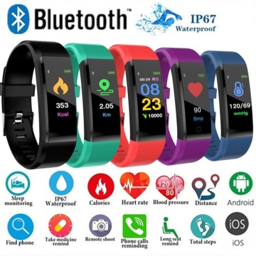 Waterproof Screen Smart Blood Pressure Heart Rate Pedometer Heart Rate Monitor Wireless Sports Watch Outdoor Fitness Equipment