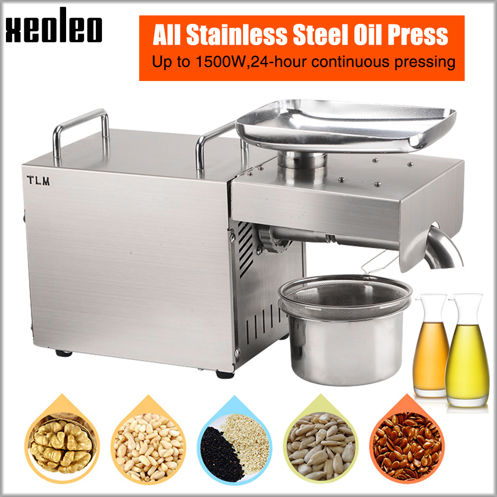 XEOLEO Peanut Oil press machine Oil presser Household Oil extractor machine usefor Sesame/Almond/Walnut/Olive 1500W 110/220V