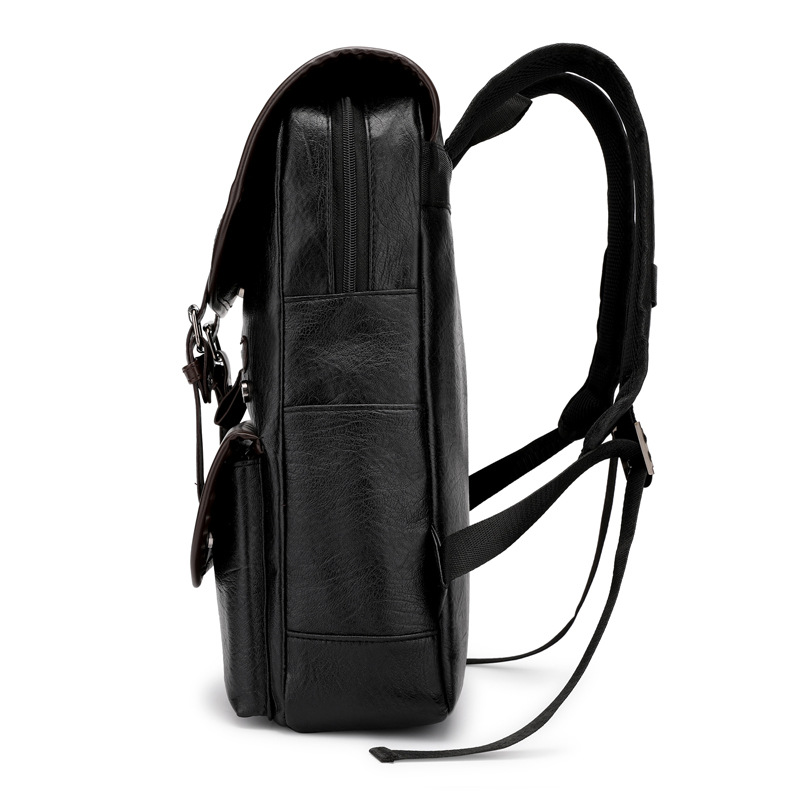 Luxury Brand Vintage Men Backpack For Teenage School Bags Male Large Capacity Laptop Backpacks Leather Black Brown Travel Bags