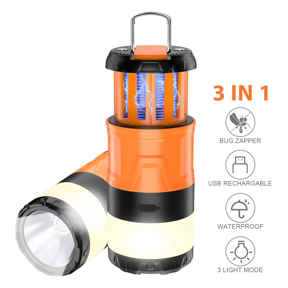 5 Modes LED Camping Light 3 In 1 Stretchable Led Lantern USB Rechargeable Flashlight Emergency Torch Waterproof Mosquito Zapper