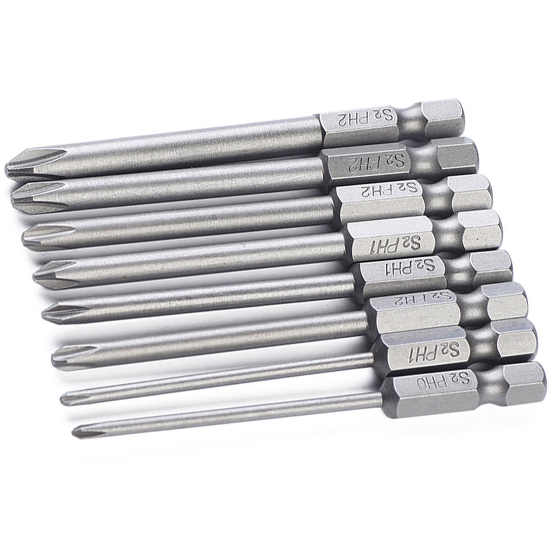 8pcs 75mm Magnetic Security Bit Set Tamper Proof Screwdriver Drill Bit Screw Driver Bits Torx Flat Head 1/4" Hex Head S2 Steel