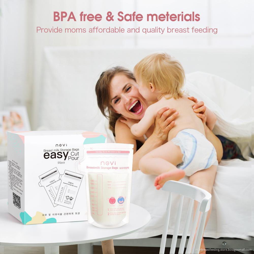 BPA Free Stand-up Breast Milk Storage Bags Disposable