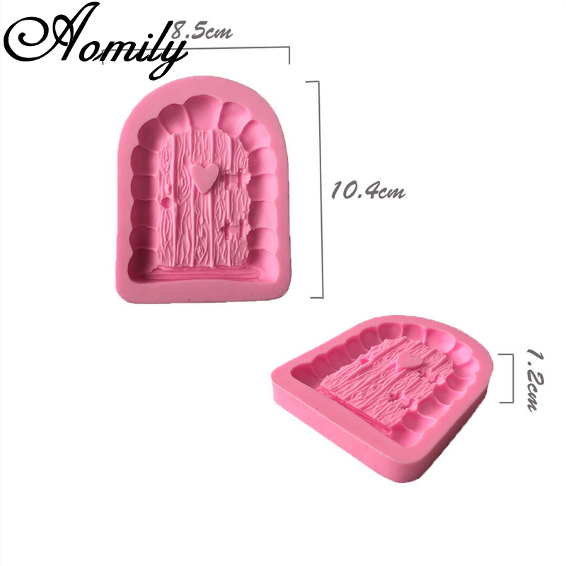 Aomily Stone Door Shape Fondant Cake Molds Castle Cake Decorating Jelly Sugar Craft Chocolate Moulds Pastry Tools Bakery Tools