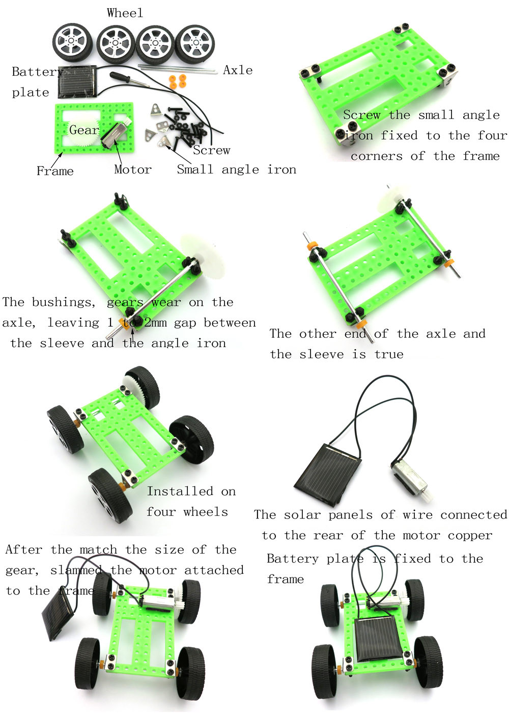 Solar Powered Toy 1 Set Mini Solar Powered Toy DIY Car Kit Children Educational Gadget Hobby Funny Solar Toys W730