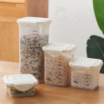 Transparent Grain Storage Bottle Household Food Moisture-Proof Sealed Cans Dry Cereal Measure Cups Box