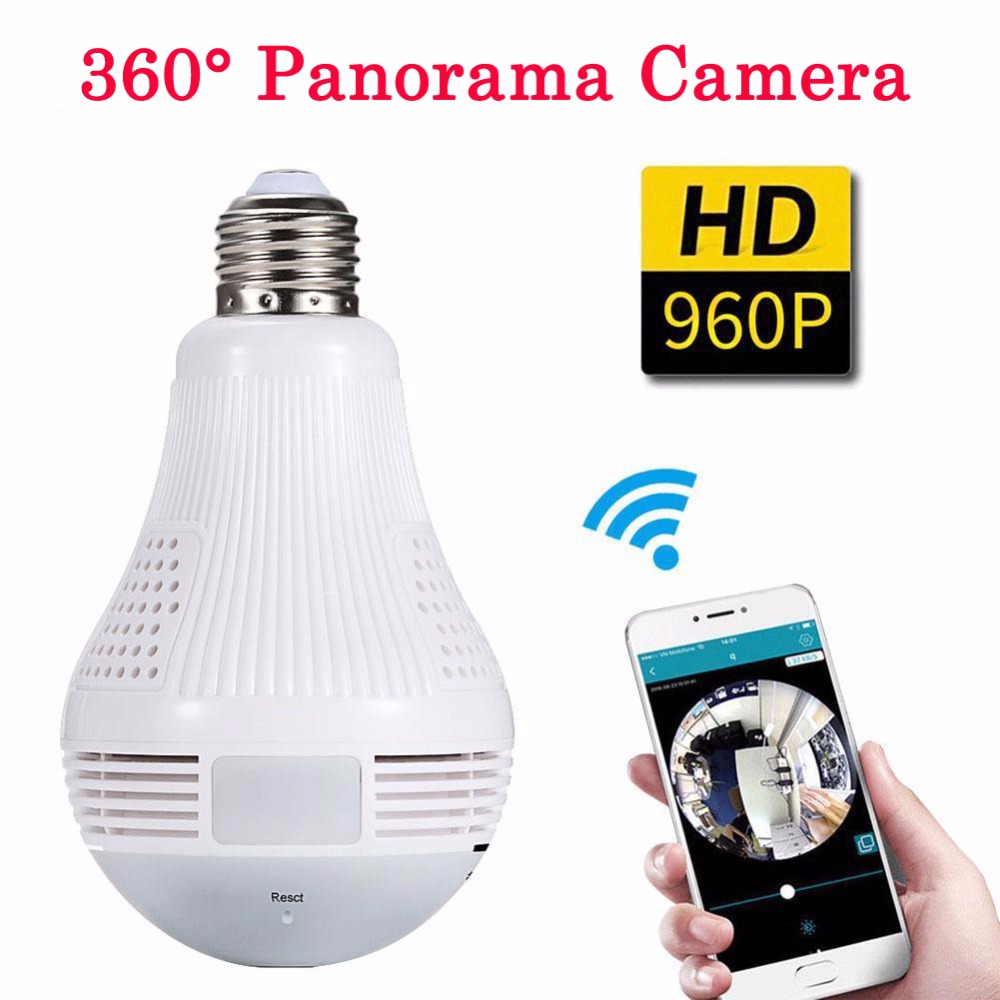 Mini IP Camera 360 Degree LED Light 960P Wireless Panoramic Home Security Security WiFi CCTV Fisheye Bulb Lamp Two Ways Audio