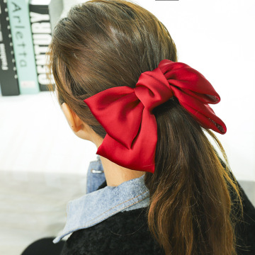 Silk Satin Big Bow Hair Scrunchies Hair Holder Stretchy Elastic Hair band for women Hair Accessories