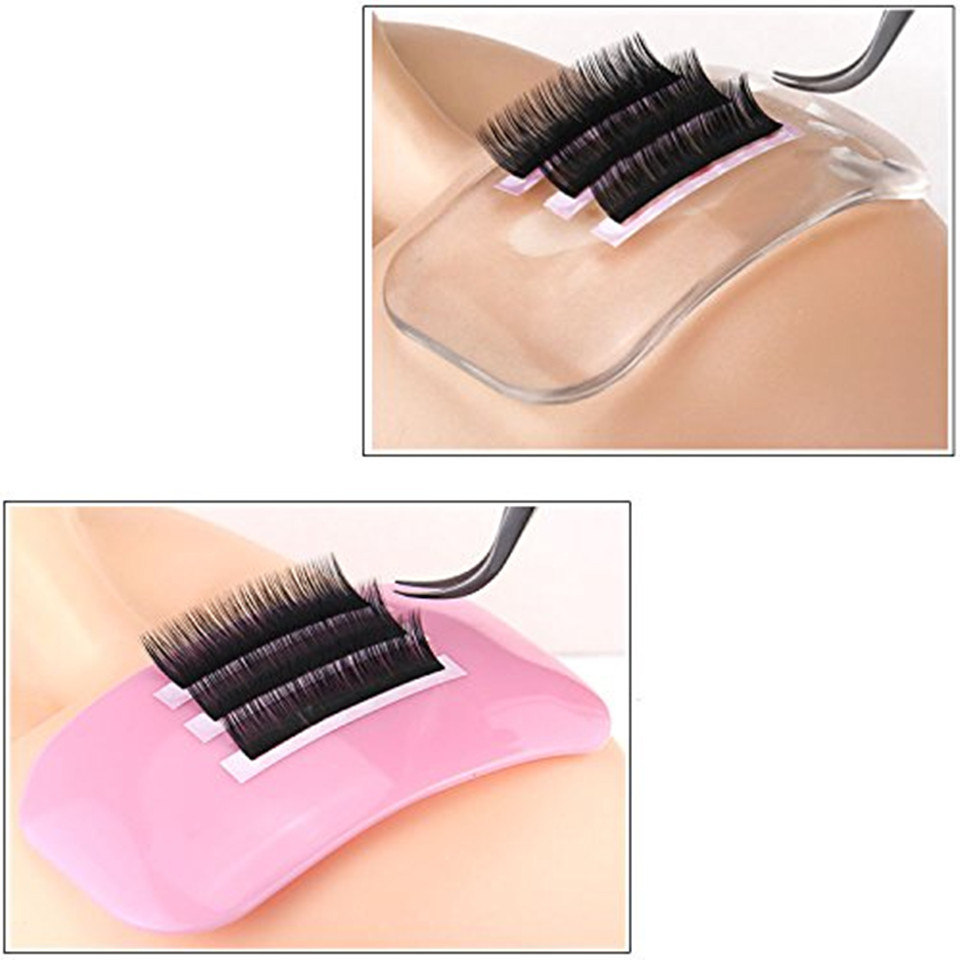 3PCS Rectangle Round Silicone Eyelash Holder Thick Pad for Individual Eyelash Extensions False Eyelash Extension Makeup Tools