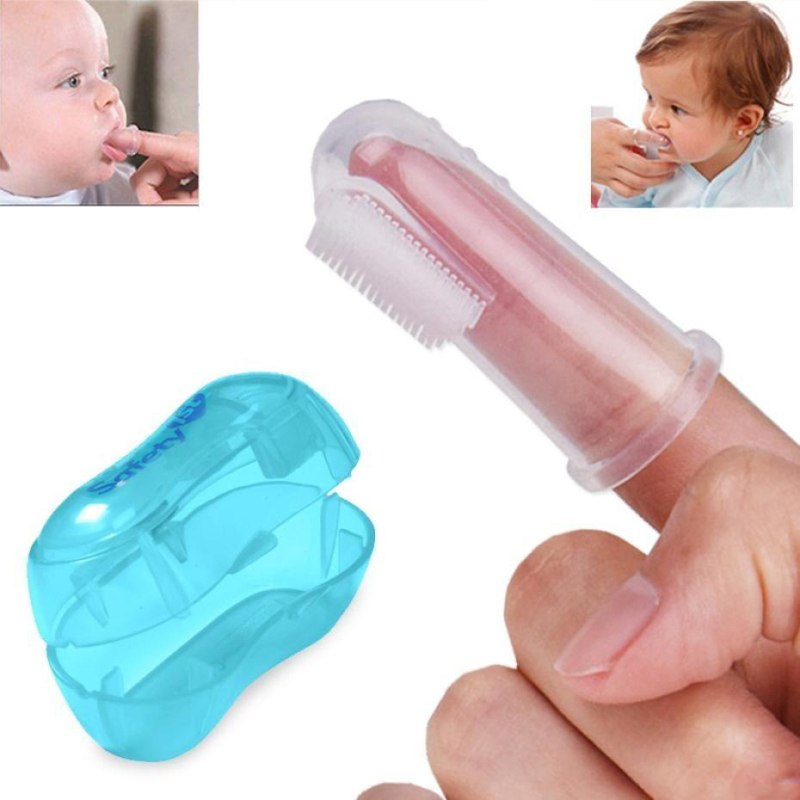 Dog Cat Baby Cleaning Finger Toothbrush Storage Box Super Soft Pet Finger Toothbrush Storage Supplies Finger Toothbrush And Box