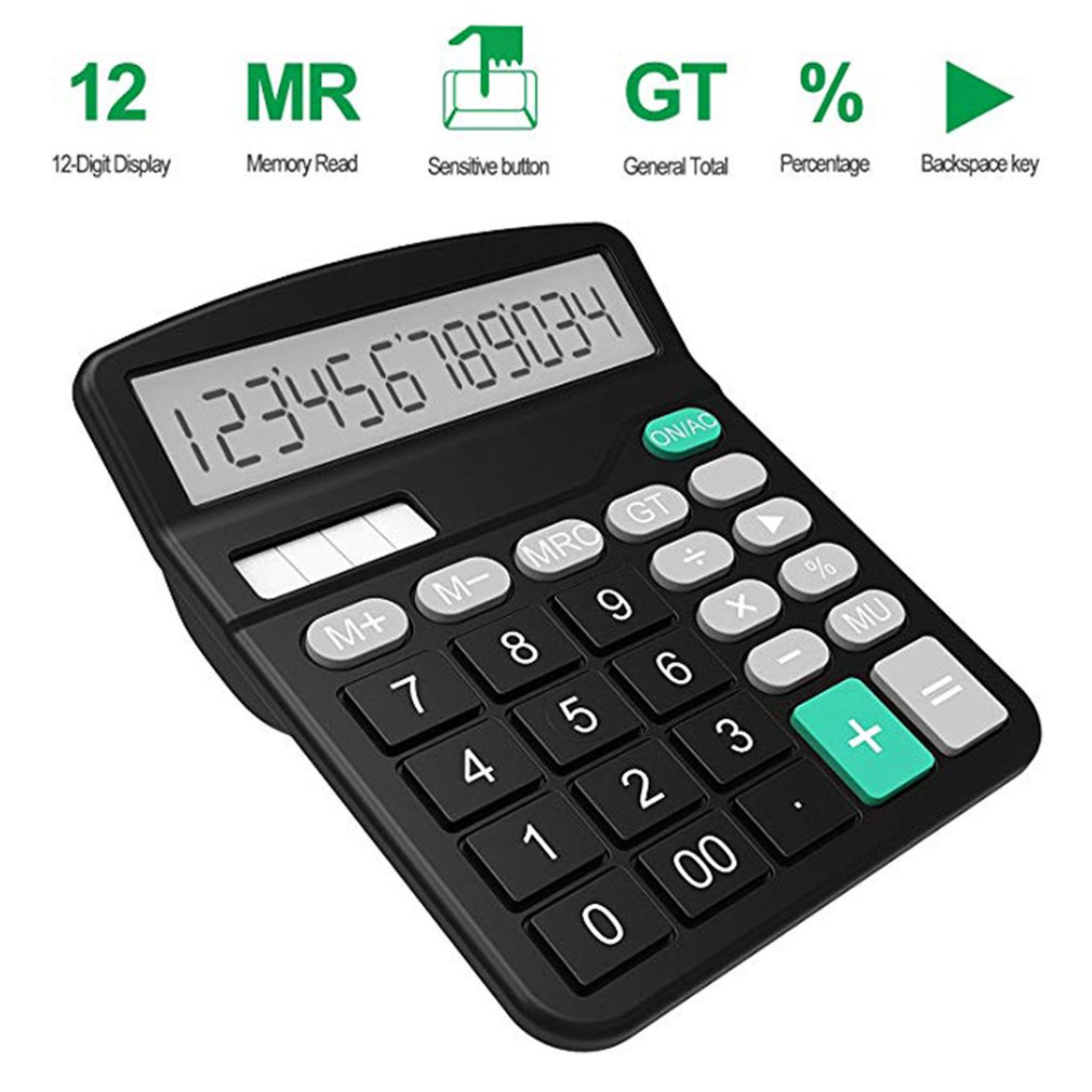 Office Finance Calculator Calculat Plastic Solar Computer Business Finance Office Calculator 12-Bit Desktop Calculator Office