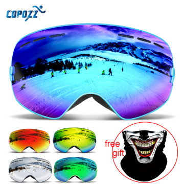 COPOZZ Ski Googles Magnetic Snowboard Glasses for Skiing Double Layer Anti-fog Ski Mask Glasses Snow Men Women Polarized Goggles
