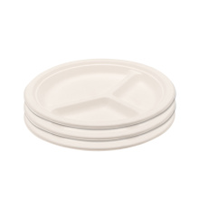 Eco-friendly 9 Inch 10 inch Cheap Biodegradable Disposable 3 compartments Plate