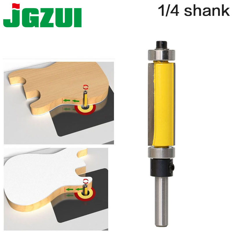 1Pc 1/4" Shank Template/Trim Router Bit, with 2" Long Routing Cutters. Features: top & bottom ball bearings Woodworking Tool