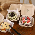 Lunch Box Cake Case Packing Box Doggy Box Disposable Biodegradable Restaurant Takeaway Box Hand-paint Container Mini Bento 25pcs