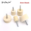 1X 6mm Shank 20-40mm Pad Wool Felt Polishing Buffing Wheel Grinding Head Metals Rotary Tools Wheels Tool Drill Electric Grinder