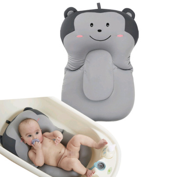 Soft Infant Bath Tub Pad Skid Proof Baby Shower Cushion Protection Foldable Air Cushion Non-slip Safety Security Bath Seat Mat
