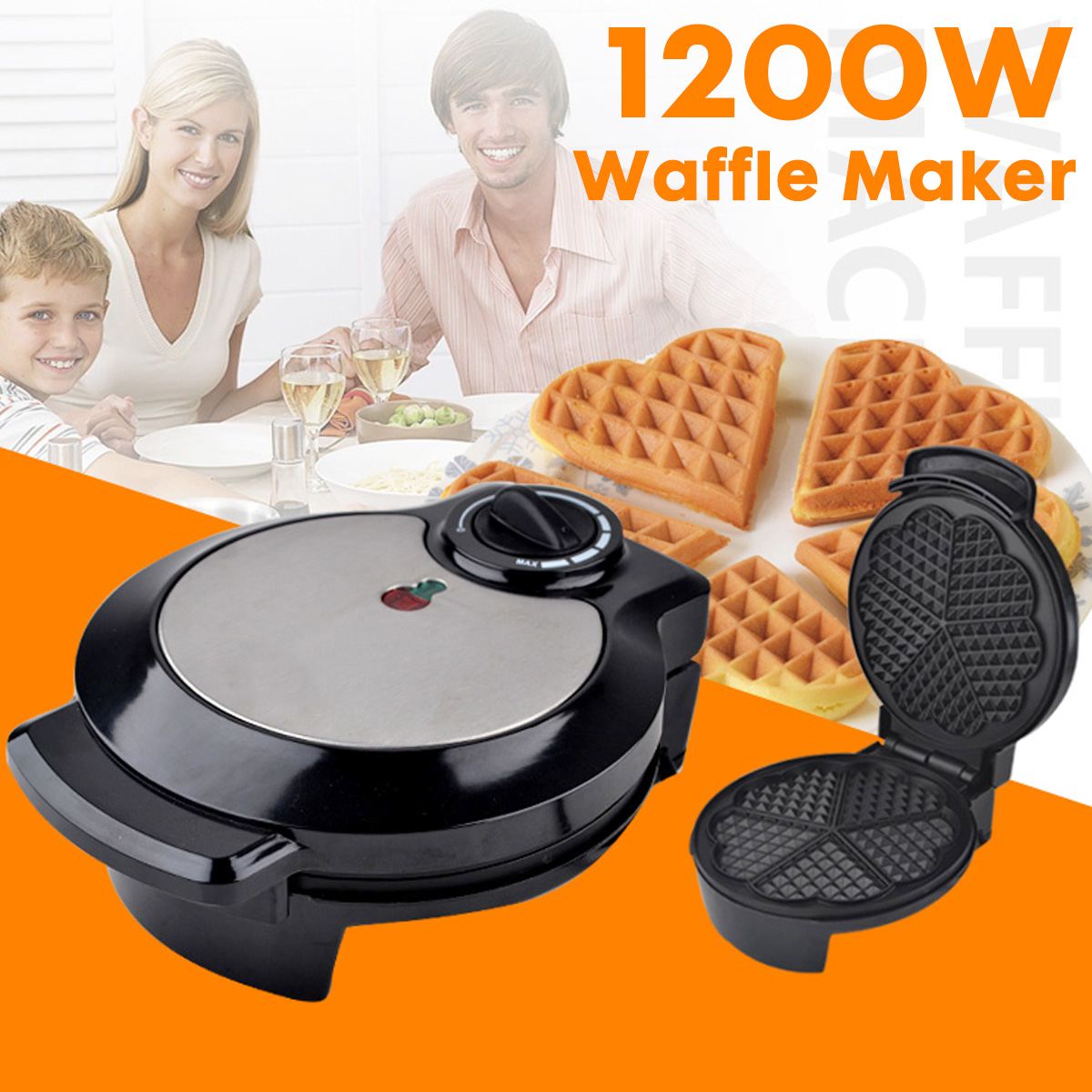 220V Fully Automatic Electric Waffle Maker 1200W Household Iron Sandwich Maker Machine Bubble Egg Cake Breakfast Making Machine