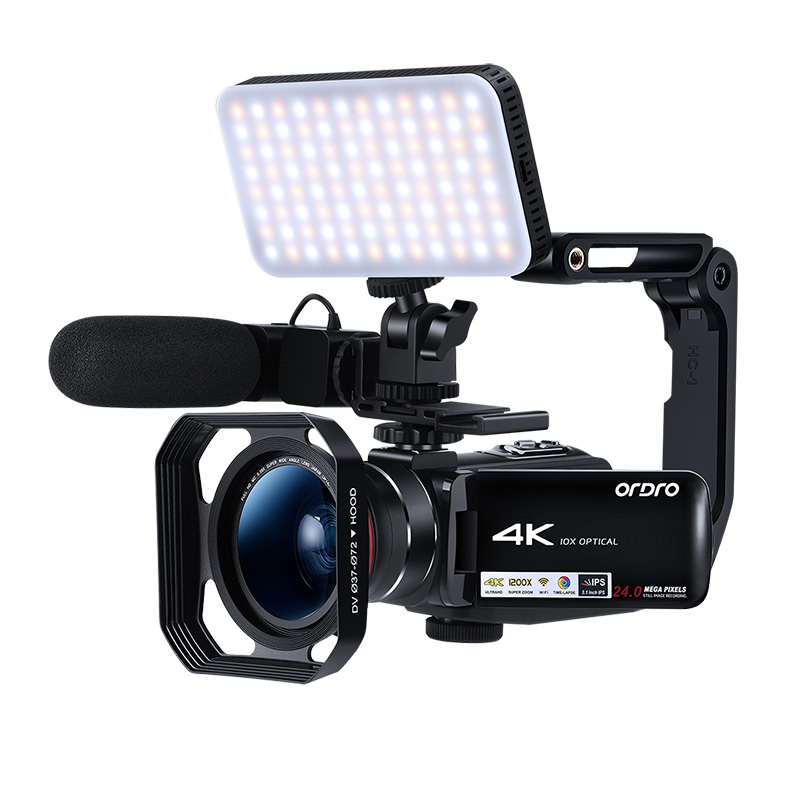 Video Camera 4K Camcorder for Blogger Live Stream Filming, Ordro AC7 10X Optical Zoom YouTube Vlogging Cameras Filmadora