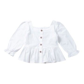 White Kids Clothes Girl Shirts Blouses Summer Baby Girls Shirts Blouses Cute Long Sleeve Tops