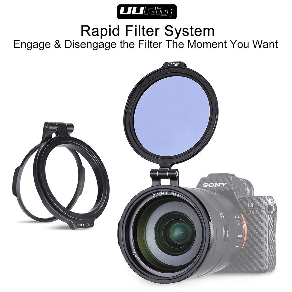 UURig RFS ND Filter Quick Release DSLR Camera Accessory Quick Switch Bracket for 58mm 67mm 72mm 77mm 82mm DSLR Lens Adapter Flip