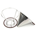 ROKENE Pour Over Coffee Filter Stainless Steel Cone Coffee Dripper Paperless Permanent Pour Over Coffee Maker Separate Stand