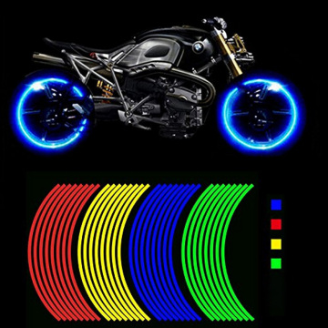 16pcs Reflective Strips Car Wheel Stickers For 16/17/18 Inch Auto Vehicle Wheel Waterproof Sticker Decal Tape