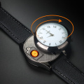 Portable Quartz Wrist Watch Lighter Cigarette Windproof Tungsten Turbo Lighter USB Rechargeable Plasma ARC Lighter Men Watches