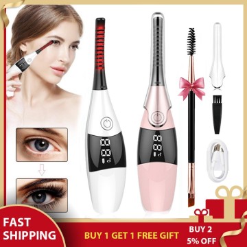 Electric Eyelash Curler Heated Eyelashes Curling Beauty Makeup Tool Long Lasting Lash Lifting Accessories Ironing Comb Lady Gift