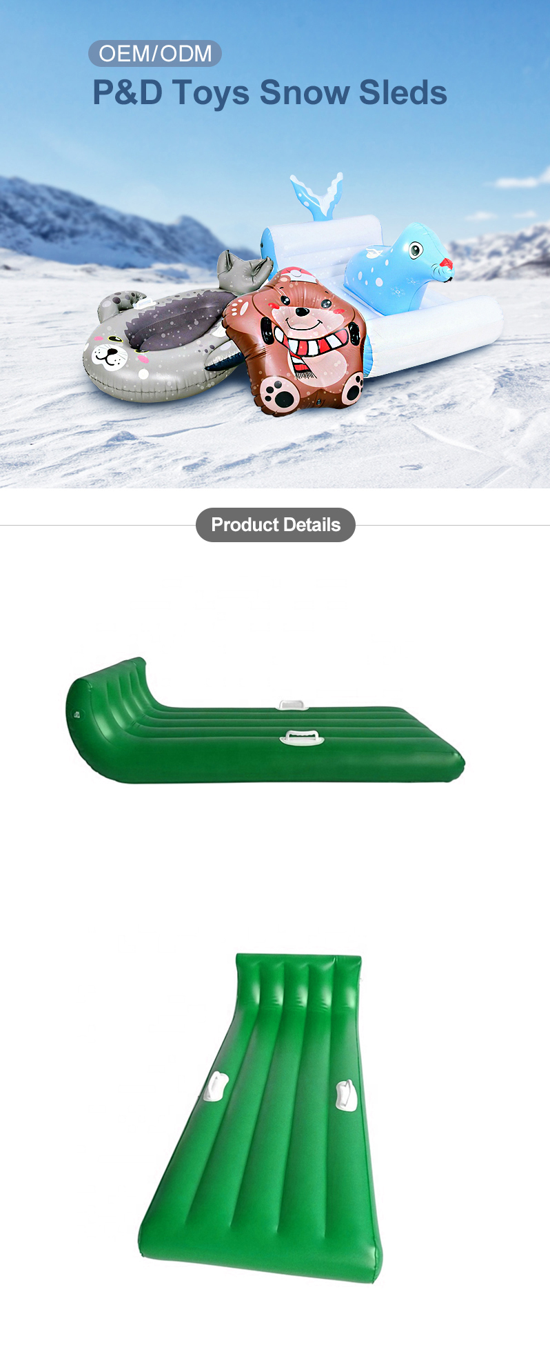 Factory Wholesale Adult Inflatable Snow Sledding Snow Tubes 6
