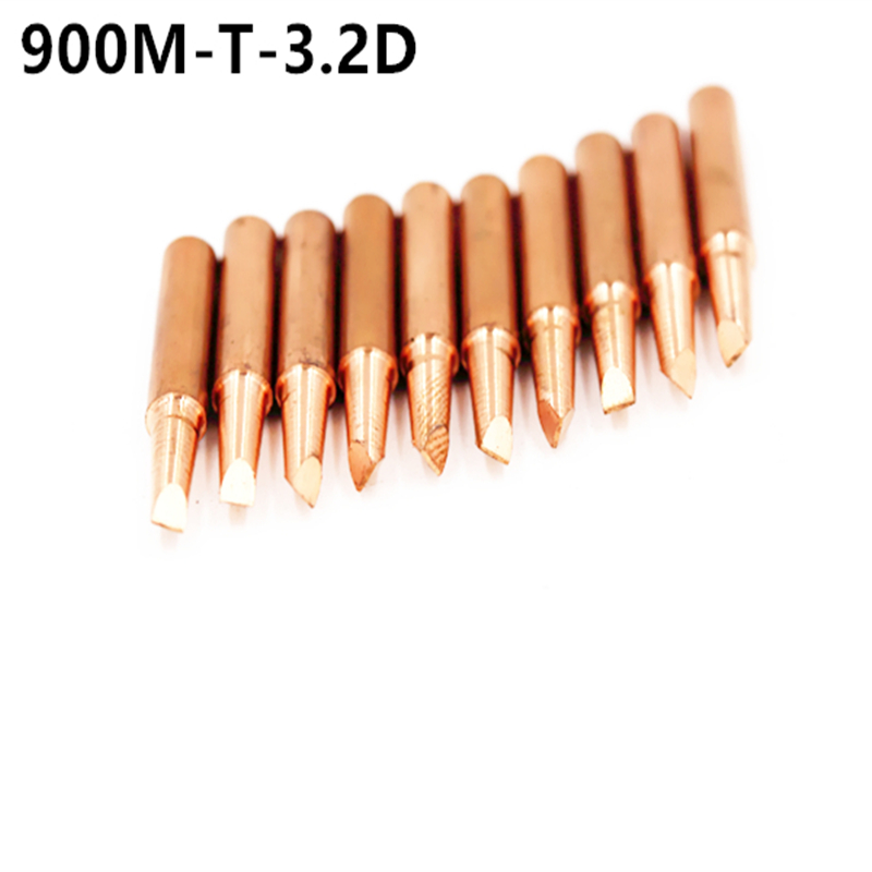 10X 900M-T-3.2D Diamagnetic copper soldering iron tip Lead-free Solder tip 933.376.907.913.951,898D,852D+ Soldering Station