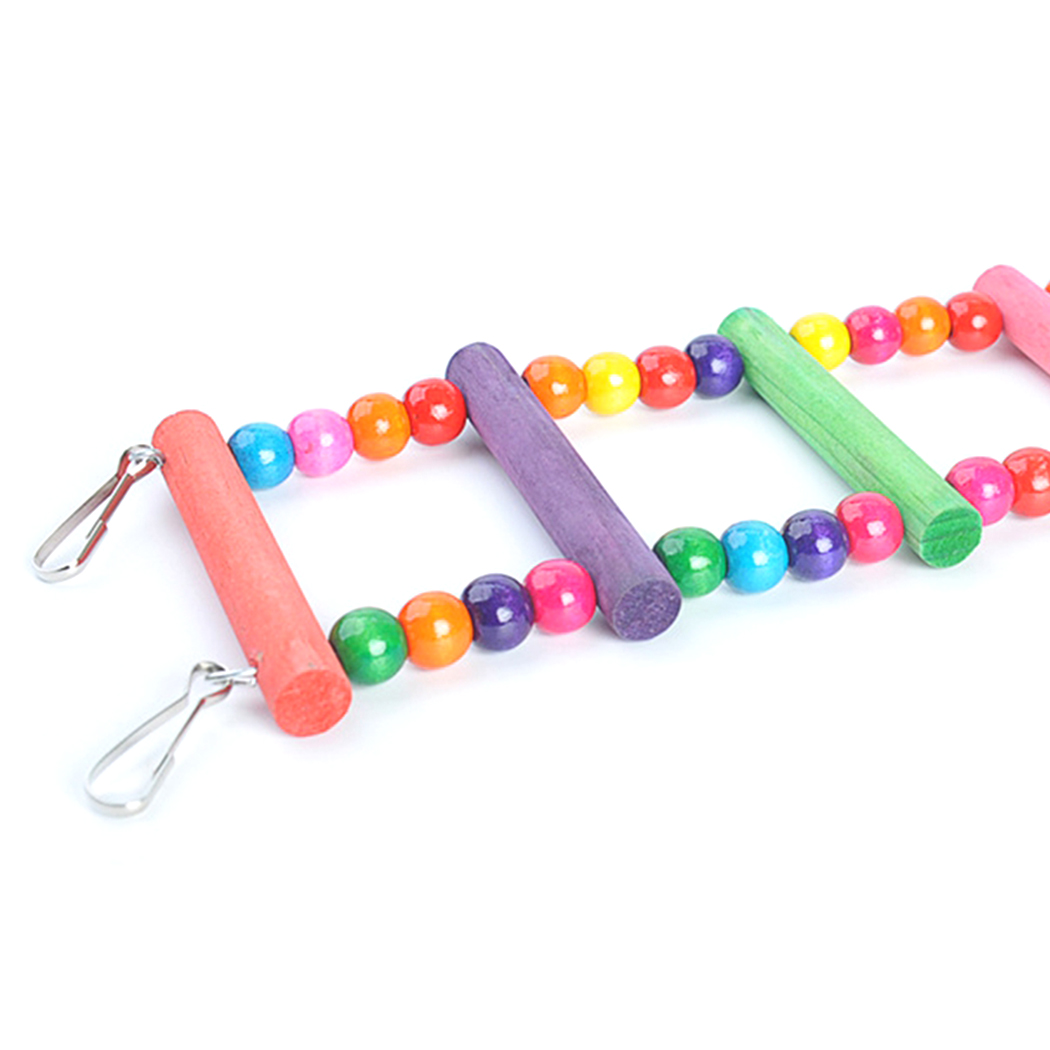 2PCS Bird Ladder Toy Bite-resistant Creative Parrot Chew Toy Bird Swing Toy Colorful Bead Swing Toy Parrot Funny Favor Toy