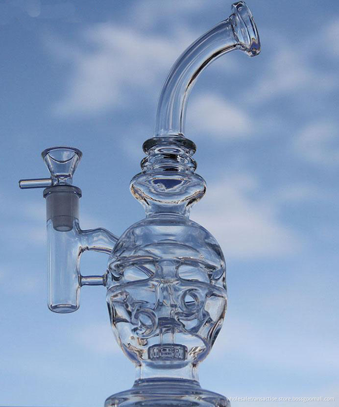 Clear Glass Bong Egg Water Pipes Skull Beaker Dab Rig Bongs Recycler Bent Neck Oil Rrigs 14.5mm joint